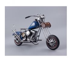 Modrá kovová motorka "INDIAN" – 13x32x18 cm