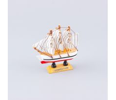 Drevená plachetnica CONFECTION Red Stripe 10x9x3 cm