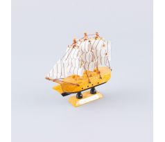 Drevená plachetnica CONFECTION Natur Lak & Black Stripe 11x10x3 cm