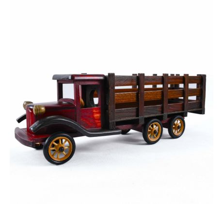 Drevené auto "TRUCK" – ručne vyrobený model nákladného vozidla (12 × 45 × 15 cm)