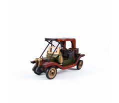 Drevené auto "OLDTIMER" – ručne vyrobený model veterána (10 × 25 × 15 cm)